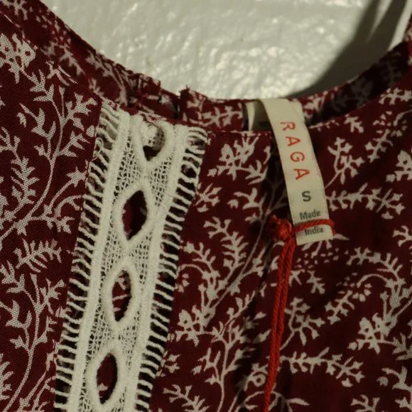 NWT RAGA Wild Love Crochet Trim Romper